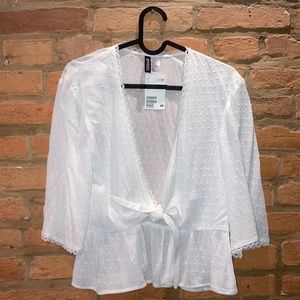White tie h&m blouse